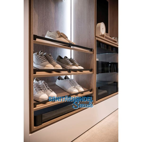 CONERO Schuhreling Breite 1114 mm, H�he 38 mm, Aluminium schwarz