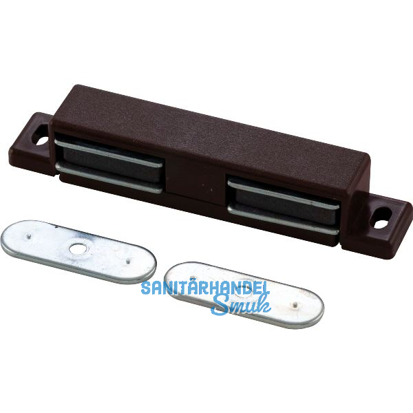 MACO Doppelmagnetschnapper Type 4.2, Haltekraft 4 kg, 1 Loch, Kunststoff braun