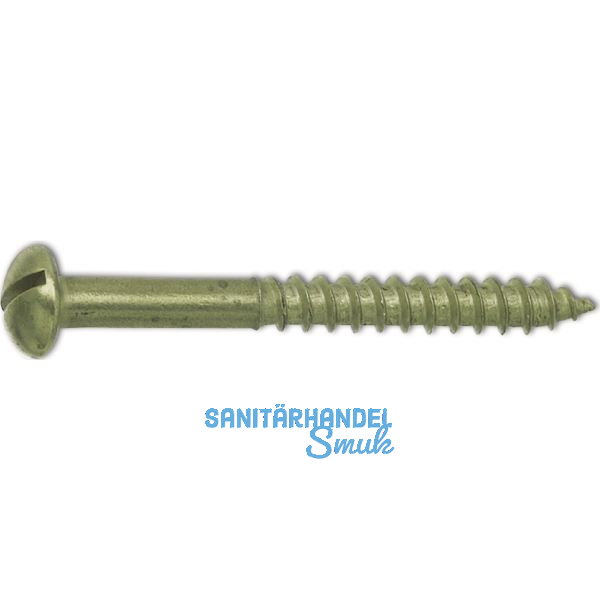 DIN96 3.0 x 30 Messing blank Holzschraube Halbrundkopf mit Schlitz