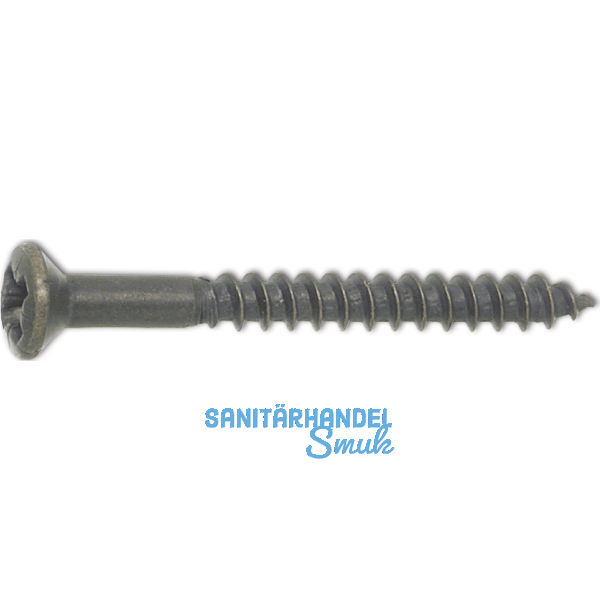 DIN7995 3.5 x 35 Pozidriv 2 Messing br�niert Holzschraube Linsensenkkopf