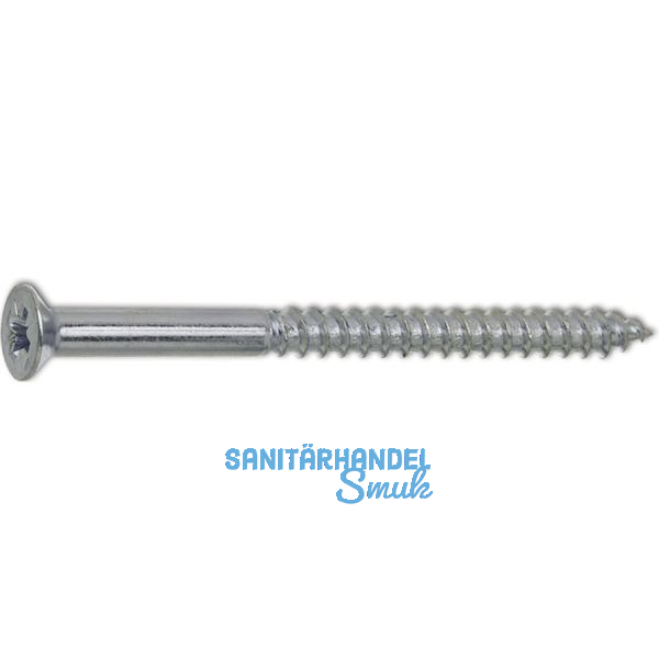 DIN7997 6.0 x 80 Pozidriv 3 verzinkt Holzschraube Senkkopf