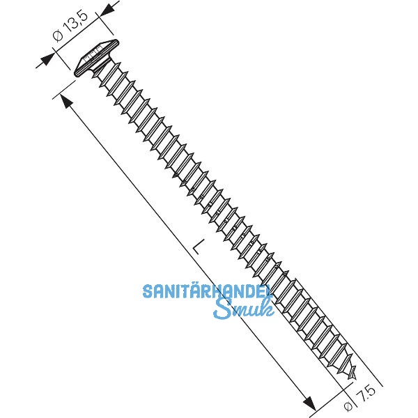 SFS Flachkopf-Rahmenanker 7,5 x112 � 13,5 Torx 30 verzinkt