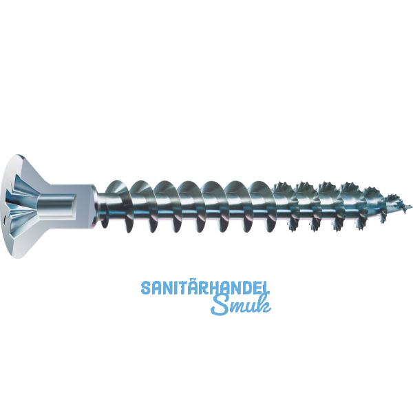 SPAX Senkkopf 4.5x 25 Vollgewinde Pozidriv 2 mit Kopflochbohrung Wirox-Silber