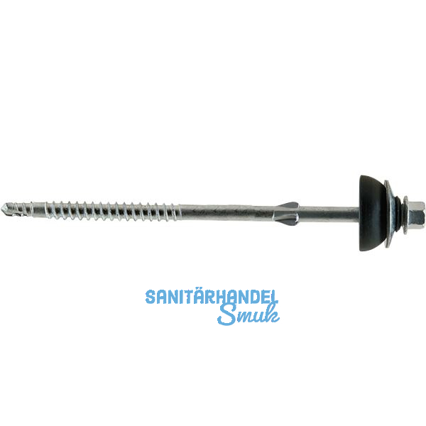 Eternitschraube 6,5x130 duplexbeschichtet mit Bohrspitze & Regenhut