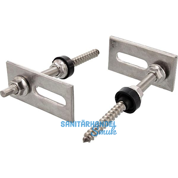 Stockschrauben mit Adapterblech + Mutter + EPDM M10x200 - Edelstahl A2