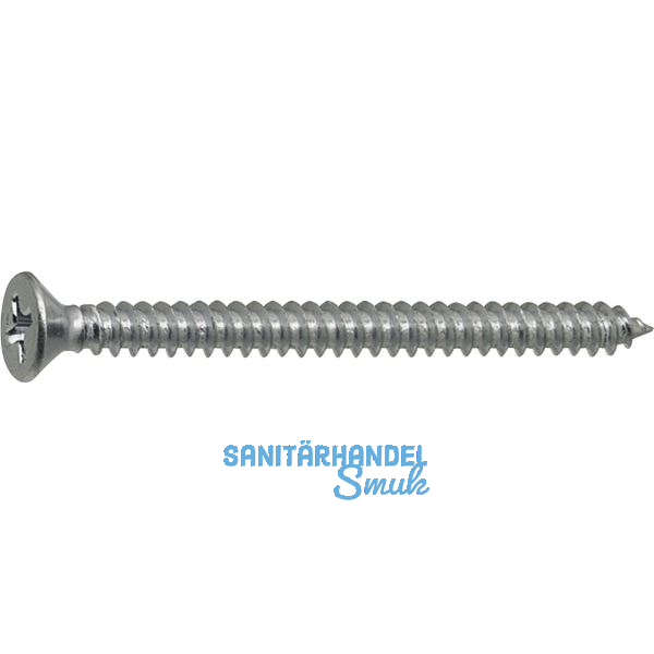 DIN7982C 4.8x 25 Phillips Kreuzschlitz verzinkt Senkkopf-Blechschraube ~ISO 7050