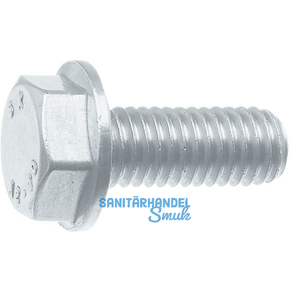 Sechskant-Flanschschraube KL100 M 6 x 14 zinklamellenbeschichtet / Ripp-Schraube