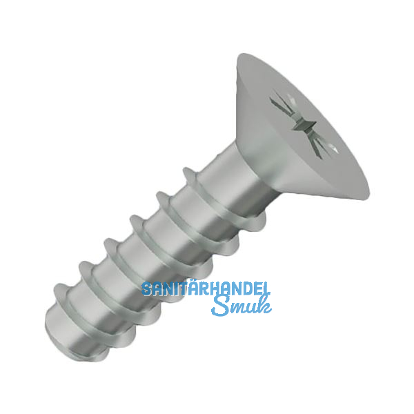 DIN7982C 3.5x 13 Pozi Kreuzschlitz verzinkt Senkkopf-Blechschraube ~ISO 7050