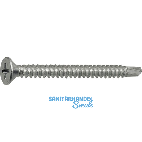 DIN7504O 4.8x 45 Phillips-KS verzinkt Senkkopf-Bohrschraube ~ISO15482