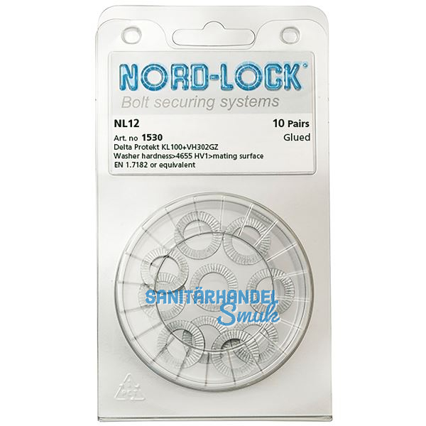 NORD-LOCK Keilsicherungsscheiben NL12 zinklamellenbeschichtet, - Blister SB-10