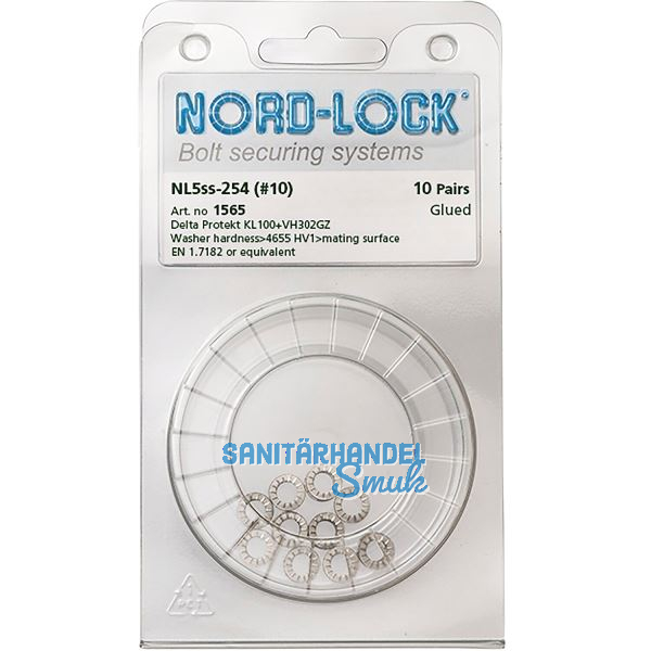 NORD-LOCK Keilsicherungsscheiben NL5ss Edelstahl A4, - Blister SB-10