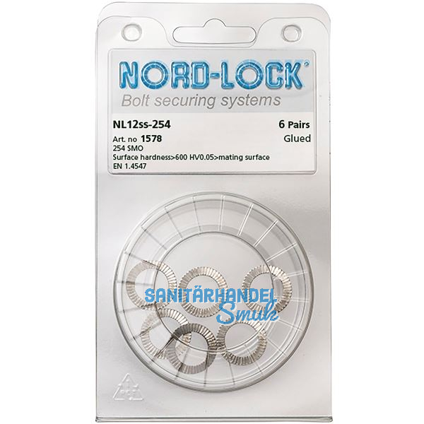 NORD-LOCK Keilsicherungsscheiben NL12ss Edelstahl A4, - Blister SB-6