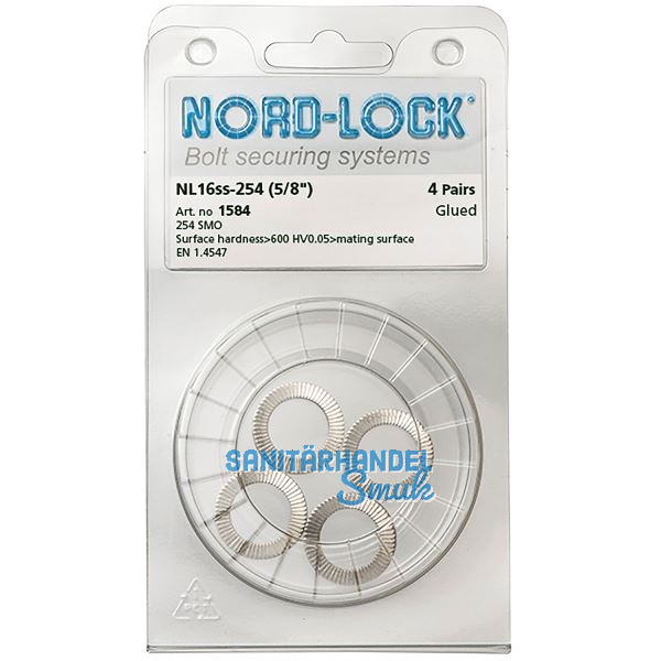 NORD-LOCK Keilsicherungsscheiben NL16ss Edelstahl A4, - Blister SB-4