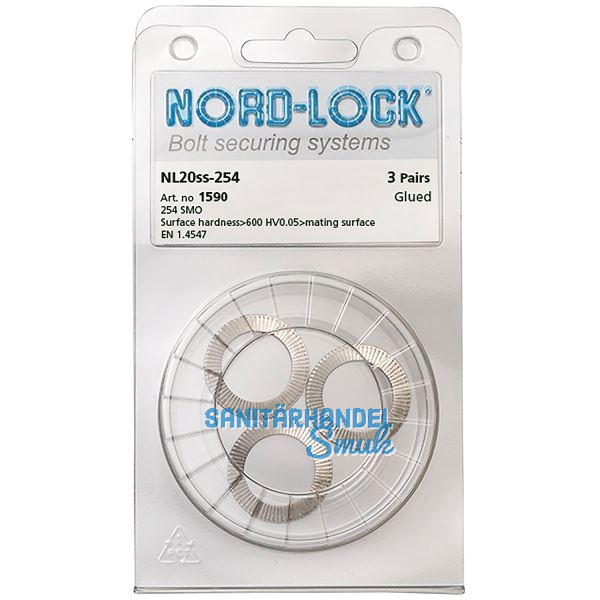 NORD-LOCK Keilsicherungsscheiben NL20ss Edelstahl A4, - Blister SB-3