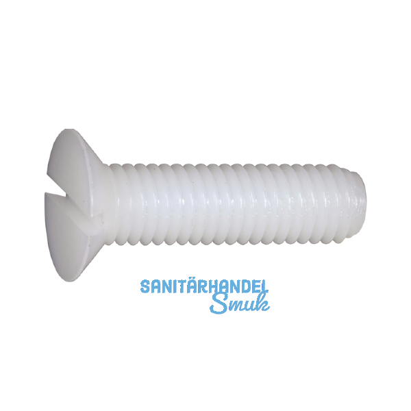 ~DIN963A M 4x 25 PA 6.6 Polyamid natur Senkschraube mit Schlitz