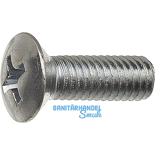 ~ISO7047 4.8 M 6x 12 Phillips KS verzinkt Linsensenkkopfschraube (DIN966A)