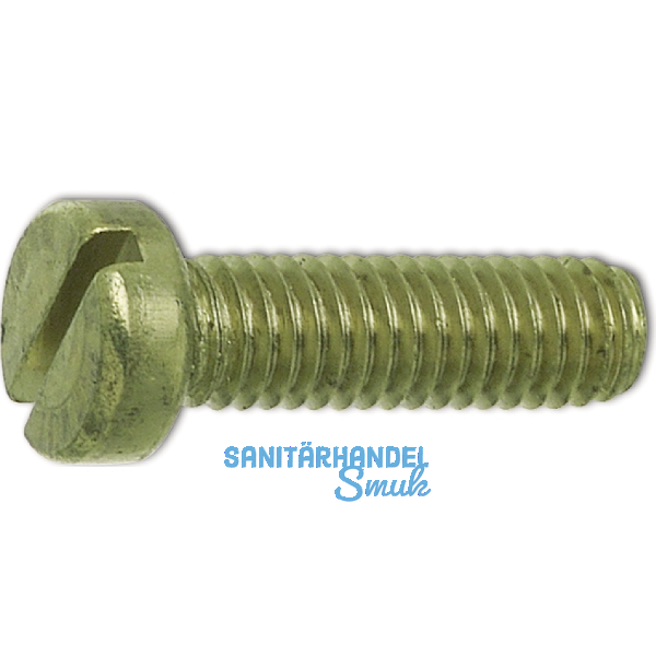 ~ISO1207 M 4x 25 Messing blank Zylinderschraube mit Schlitz (DIN84A)