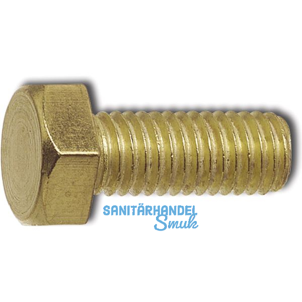 DIN933 M10x 20 Messing blank Sechskantschraube ohne Schaft