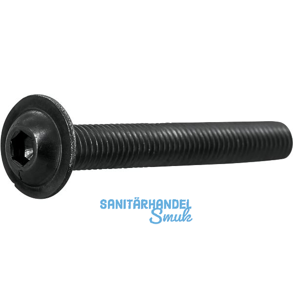 ISO7380-2 010.9 M 5x12 verzinkt-schwarz Linsenschraube mit Flansch und ISK