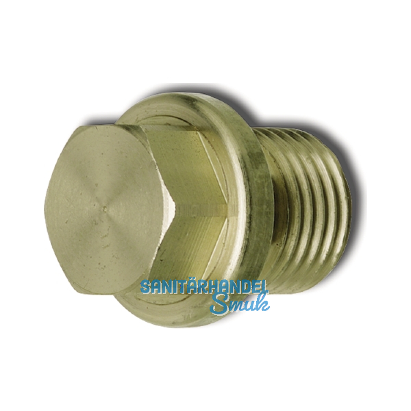 DIN910 G 3/4" A Messing blank Verschlussschraube mit Rohrgewinde