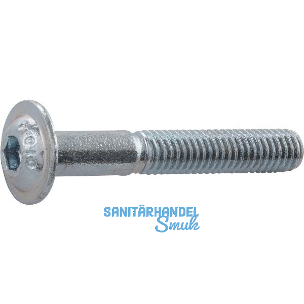 ISO7380-2 010.9 M 8x 40 verzinkt-blau Linsenschraube mit Flansch und ISK
