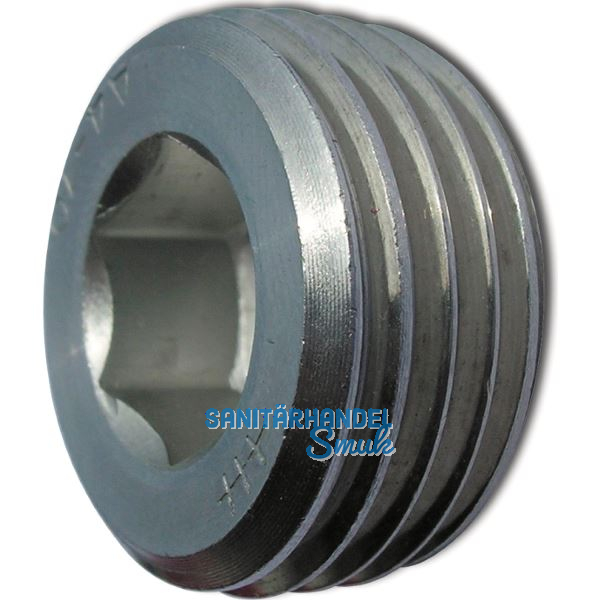 DIN906 M22x1,5 Edelstahl A2 Verschlussschraube kegeliges Rohrgewinde mit ISK