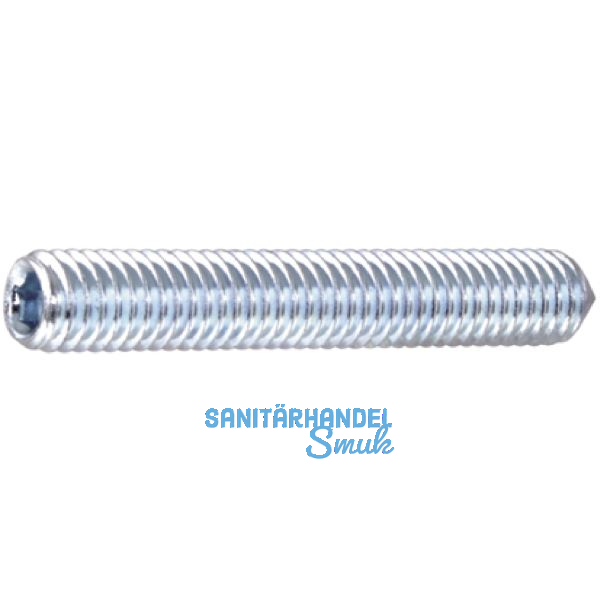 ISO4027 45H M 8x 40 verzinkt Gewindestift mit Spitze Innensechskant (DIN914)