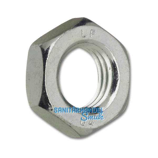DIN439-2 04 M20x1.5 verzinkt flache Linksgewinde/Feingewinde Sechskantmutter