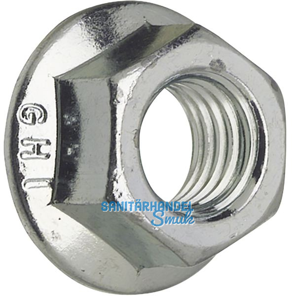 DIN6923/ 8 M16 verzinkt Sechskantmutter mit Flansch