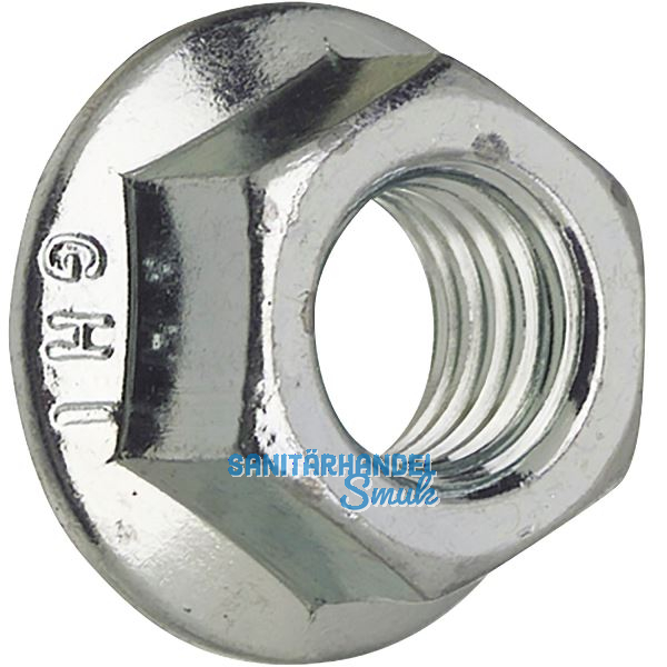 Verbus Ripp Kl.10 M10 verzinkt Sechskantmutter mit Rippen
