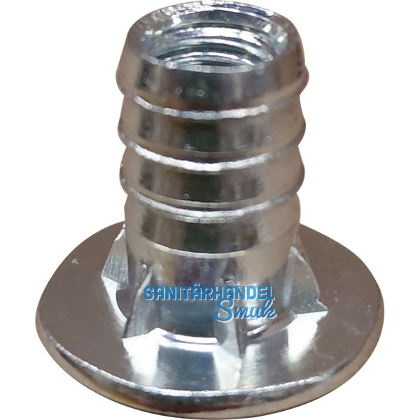 Einschlagmuffen M 6x14 Kopf-� 17 verzinkt mit Bund