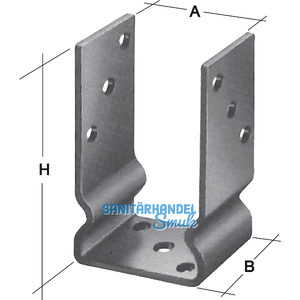 Pfostenlasche U-Form 91 mm feuerverzinkt