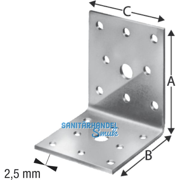 SIMPSON Winkelverbinder AC 55365 / 65x65x55mm feuerverzinkt