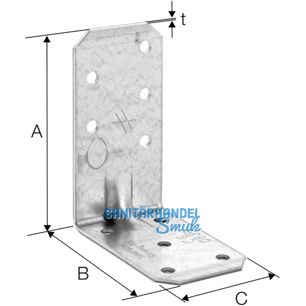 SIMPSON Winkelverbinder AA 60280 / 80x62x40mm feuerverzinkt
