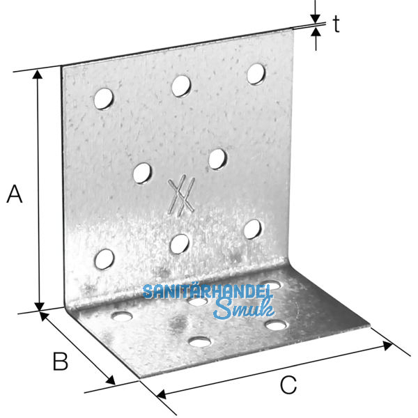 SIMPSON Winkelverbinder ANPS 80x80x2.0x60mm feuerverzinkt ( ANPS208860-B )