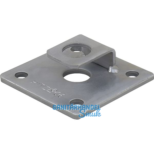PITZL 5-Lochplatte f�r M20 mit Sicherungslasche 80x80x5 ZiNiP beschichtet