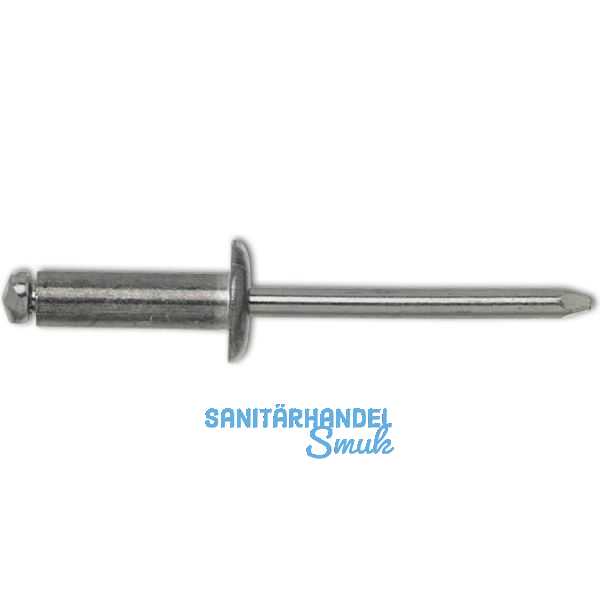 Blindniete Gro�flachkopf 4.0x12 Kopf 12 mm Aluminium mit Stahldorn