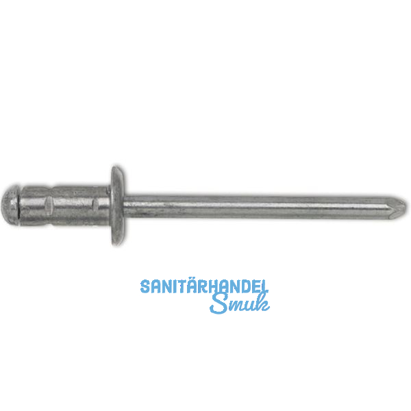 GESIPA Poly Grip Mehrbereichsniete Flachrundkopf 4.8x15 Aluminium mit Stahldorn