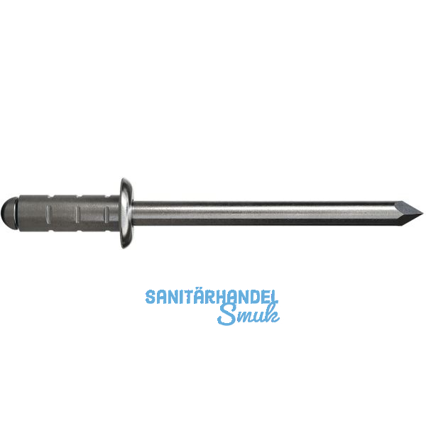 GESIPA Poly Grip Mehrbereichsniete Flachrundkopf 4.8x25 Aluminium mit A2-Dorn