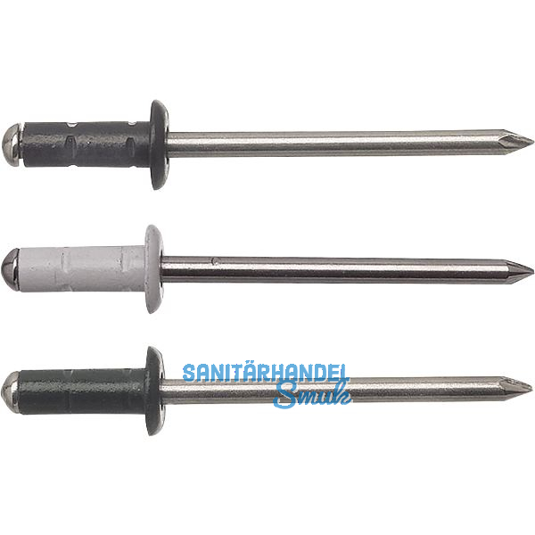 Mehrbereichsniete FRK 4.0x 9.5 Aluminium mit Edelstahldorn RAL8019 graubraun