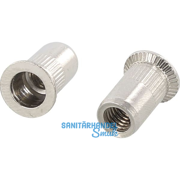 Blindnietmutter Senkkopf ger�ndelt Rundschaft offen M 4x11.5 Edelstahl