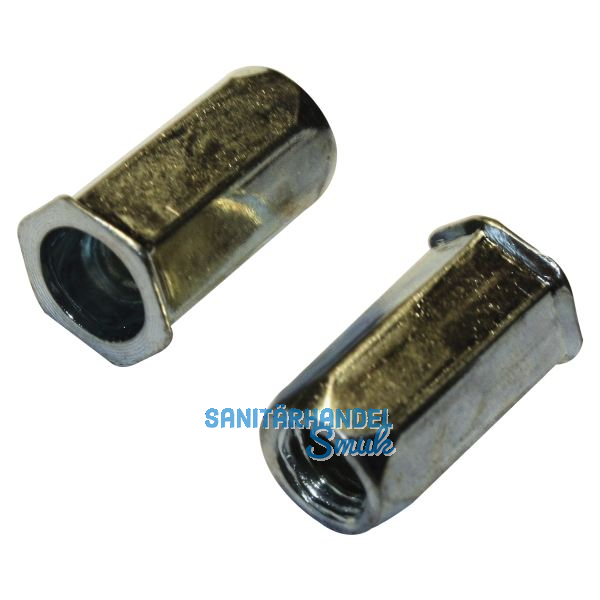 Mikromutter Vollsechskant offen M 5x14.0 Stahl verzinkt