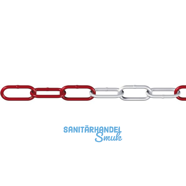 D�RNER + HELMER DIN5685-1 Absperrkette rot-wei� verzinkt 6 mm 1 Bund=15 Meter