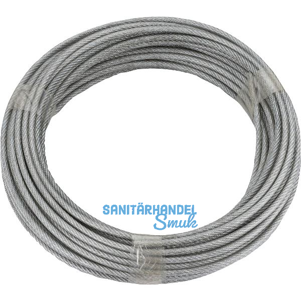 D�RNER + HELMER Ruck-Zuck Stahlseil PVC-umm. 4/5mm, Ring 20m