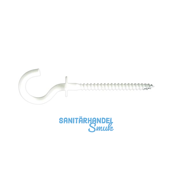 Gebogener Schraubhaken mit Holzgewinde 4,4x83 wei� beschichtet