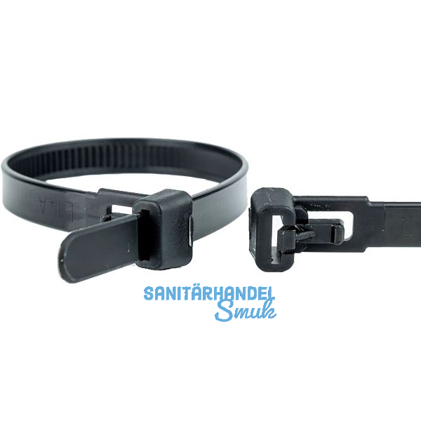 WKK Kabelbinder 7.6x150 schwarz Polyamid 6.6 - wiederl�sbar