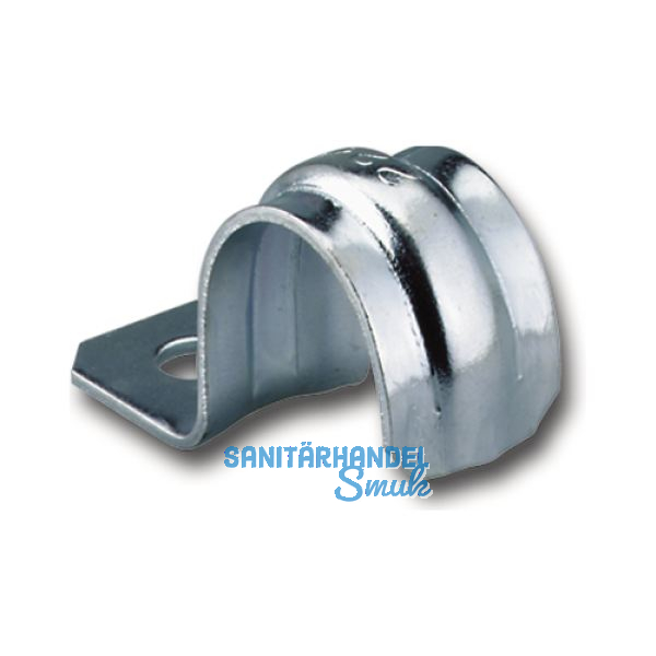 Befestigungsschelle halb 20 mm verzinkt mit einem Befestigungsloch