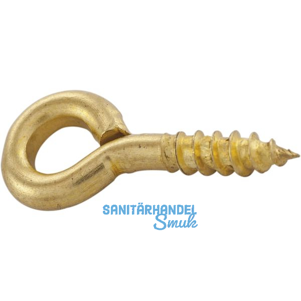 Ringschraube mit Holzgewinde 2,8x10 Stahl vermessingt