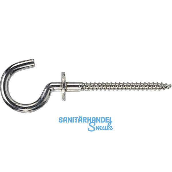 Gebogener Schraubhaken mit Holzgewinde 5,8x95 verzinkt-blau