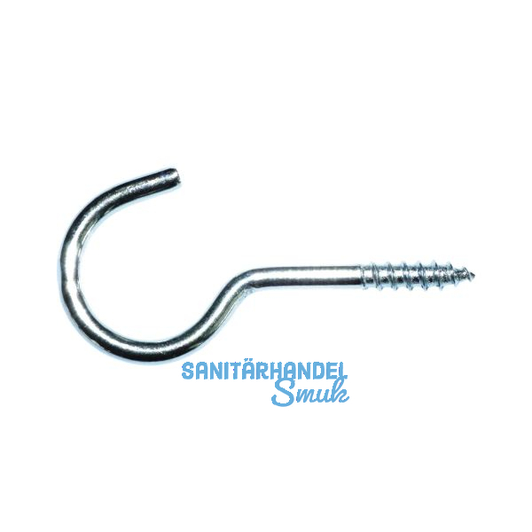 Schraubhaken mit Holzgewinde gebogen 4,3x50 verzinkt-blau